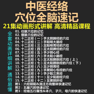 中医经络穴位全脑速记视频教学快速记忆动画形象加深记忆课程教程-88资料库