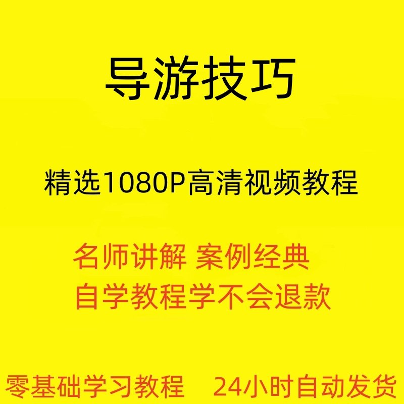 导游技巧视频教程新手自学零基础入门精通教学课程全集-88资料库