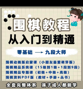 围棋教程零基础儿童视频课少儿动画启蒙围棋入门系统电子资料课程-88资料库