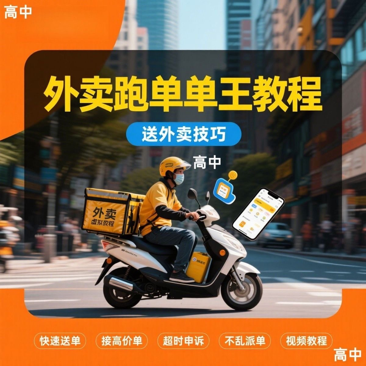 外卖员跑外卖教程抢单王教程送外卖技巧视频教程讲解高中课程-88资料库