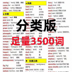 7天背完3500词初中单词中英文分类可以快速记忆英语学霸词根词缀-88资料库
