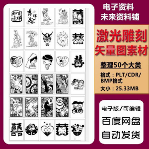 激光雕刻打刻机素材大全刻字图案模板集合plt格式CDR矢量设计文件-88资料库