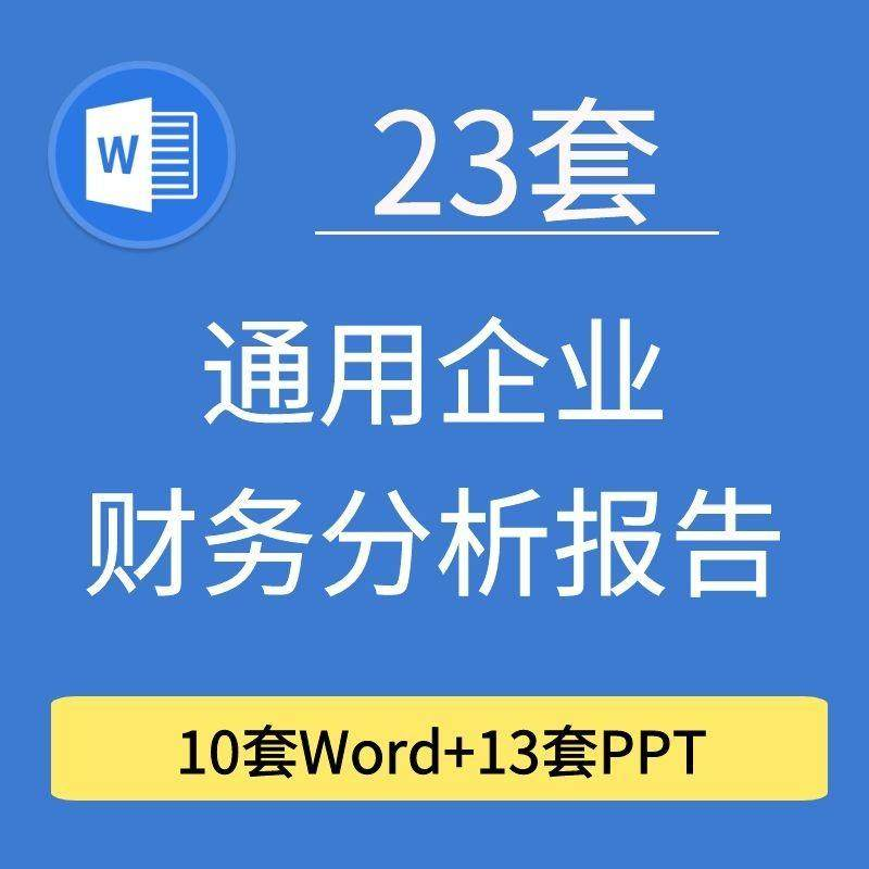 23套通用企业公司年度财务分析报告word电子文档模板PPT演示-88资料库