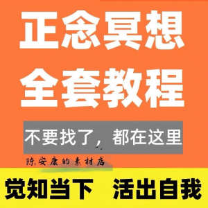 新正念冥想教程睡眠音频音乐调整情绪压力感恩静心瑜伽冥想疗愈课-88资料库
