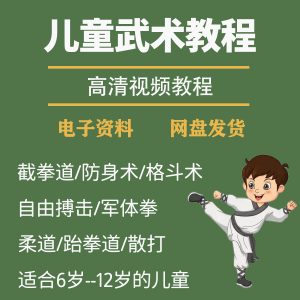 少儿童武术视频教程零基础自学咏春散打擒拿泰拳跆拳道防身术课程-88资料库