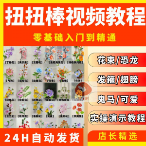 扭扭棒手工教程全套零基础从入门到精通技巧培训学习在线课程视频-88资料库