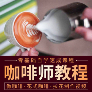 咖啡师视频教程自学拉花技术方法制作技巧开店配方培训教学课程-88资料库