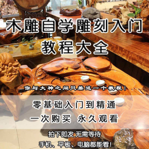 木雕自学雕刻入门教程木匠制作diy手工技术玉石学习视频教学课程-88资料库