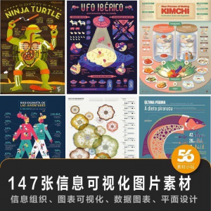 147张信息可视化数据图表平面创意设计样式信息组织效果图片素材-88资料库