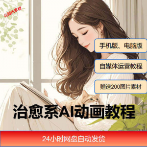 治愈系AI插画动画视频制作教程课程素材自媒体运营小白学习必备-88资料库