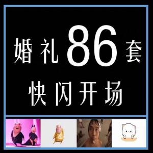 婚礼快闪开场PPT模板中式求婚庆创意搞笑震撼视频制作mv-88资料库