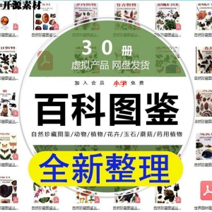 2025自然珍藏图鉴动物植物花卉玉石蘑菇百科图解pdf电子素材高考-88资料库