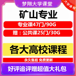 大学矿山专业视频教程矿山机械边坡工程 采矿72门自学课程赠PPT-88资料库