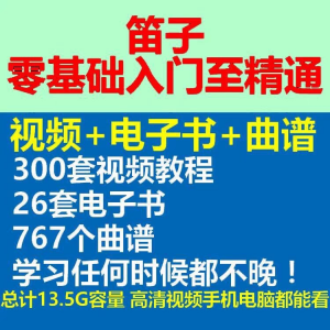 竹笛初学者曲谱入门课程笛零基础视频教学自零基础演奏电子版吹笛-88资料库