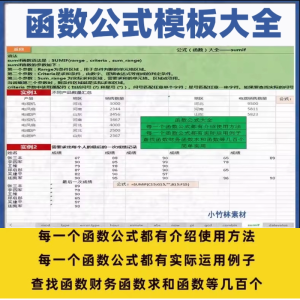 excel函数公式大全模板电子版表格常用公式函数与图表应用素材-88资料库